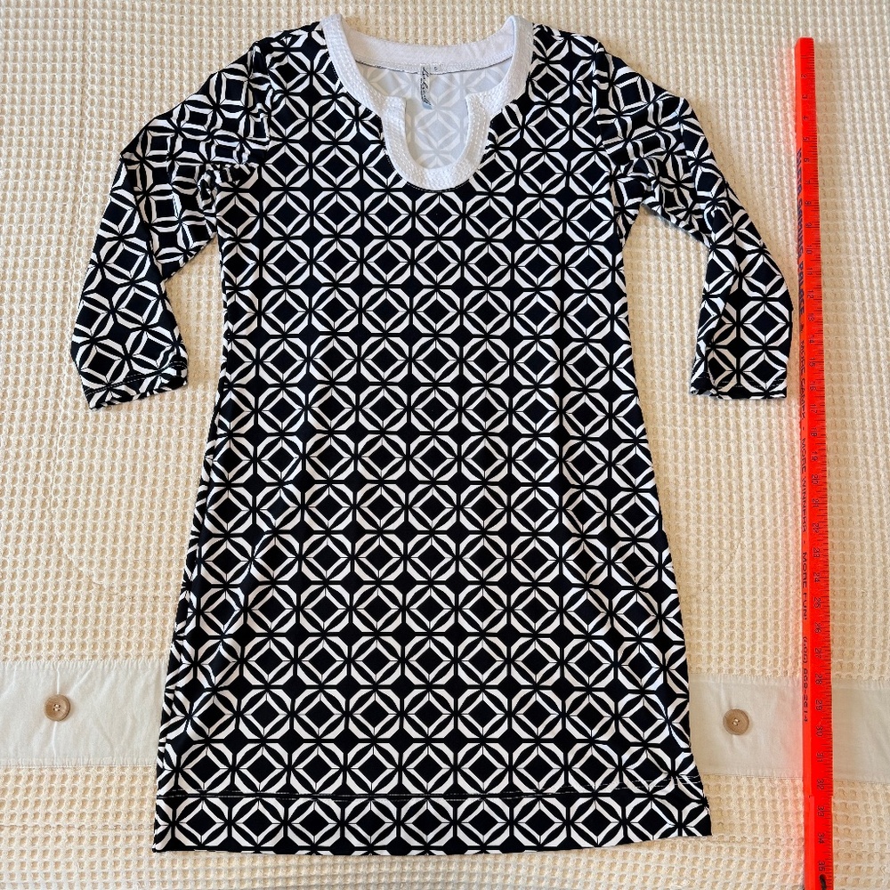 Lulu-B 3/4 length sleeve black/white dress, small